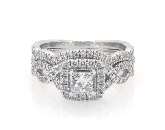 Previously Owned Neil Lane Princess-Cut Diamond Halo Bridal Set 1-1/4 ct tw 14K White Gold 6.25