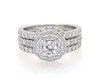 Thumbnail Image 1 of Previously Owned Neil Lane Round-Cut Diamond Flower Frame Bridal Set 1-3/4 ct tw 14K White Gold Size 5.75