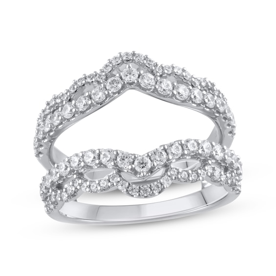 Previously Owned Diamond Scalloped Enhancer Ring 1 ct tw 14K White Gold
