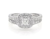 Thumbnail Image 1 of Previously Owned Neil Lane Princess-Cut Diamond Double Halo Bridal Set 1-1/3 ct tw 14K White Gold Size 5.75