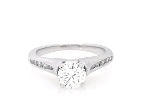 Previously Owned Round-Cut Diamond Engagement Ring 7/8 ct tw 14K White Gold Size 3.75