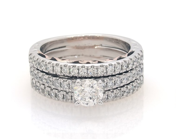 Previously Owned Round-Cut Diamond Engagement Ring 1-1/6 ct tw 14K Two-Tone Gold Size 6