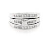 Thumbnail Image 1 of Previously Owned Princess-Cut Diamond Bridal Set 7/8 ct tw 14K White Gold Size 7
