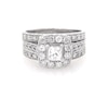 Thumbnail Image 1 of Previously Owned Princess-Cut Diamond Halo Bridal Set 1-7/8 ct tw 14K White Gold Size 8.25