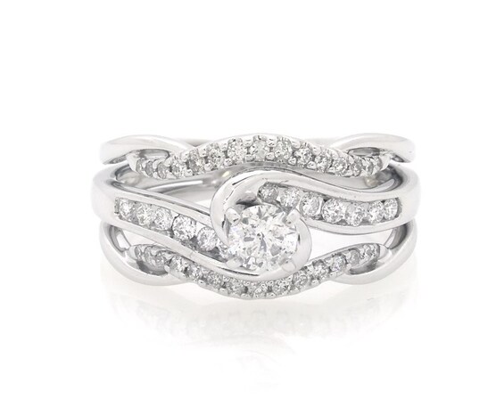 Previously Owned Round-Cut Diamond Bridal Set 5/8 ct tw 14K White Gold Size 7.75