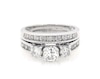 Thumbnail Image 1 of Previously Owned Round-Cut Diamond Three-Stone Bridal Set 1 ct tw 14K White Gold Size 5