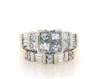 Thumbnail Image 1 of Previously Owned Princess-Cut Quad Diamond Bridal Set 1-5/8 ct tw 14K Two-Tone Gold Size 5.75