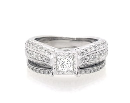 Previously Owned Princess-Cut Diamond Bridal Set 1 ct tw 14K White Gold Size 5