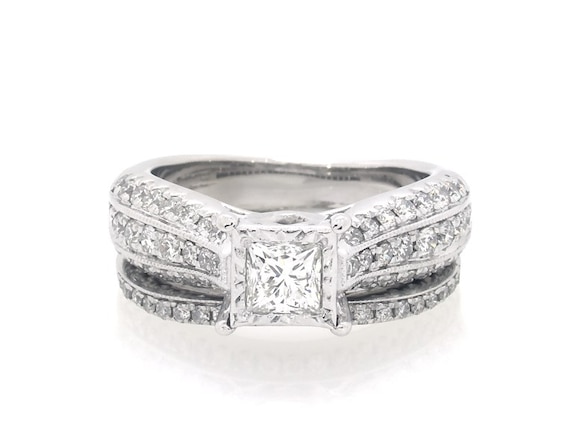 Previously Owned Princess-Cut Diamond Bridal Set 1 ct tw 14K White Gold Size 5