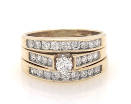 Previously Owned Round-Cut Diamond Bridal Set 1-1/3 ct tw 14K Yellow Gold Size 9.5