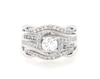 Thumbnail Image 1 of Previously Owned Round-Cut Diamond Bypass Bridal Set 7/8 ct tw 14K White Gold Size 5.5