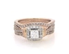 Thumbnail Image 1 of Previously Owned Princess-Cut Diamond Halo Bridal Set 7/8 ct tw 14K Two-Tone Gold Size 4.5