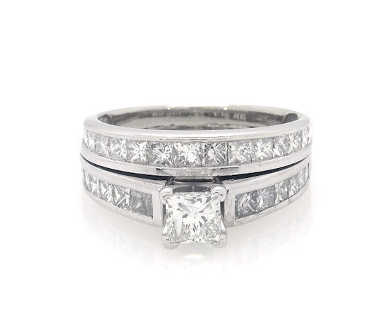 Previously Owned Princess-Cut Diamond Bridal Set ct tw 14K White Gold Size