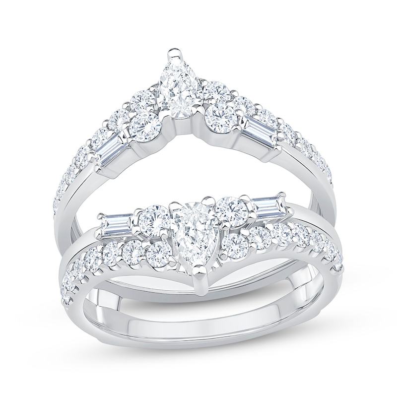 Main Image 1 of Previously Owned Lab-Grown Diamonds Multi-Shape Enhancer Ring 1-1/2 ct tw 14K White Gold
