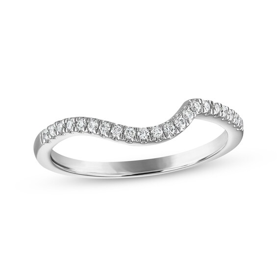 Previously Owned Diamond Contour Wedding Band 1/6 ct tw 14K White Gold