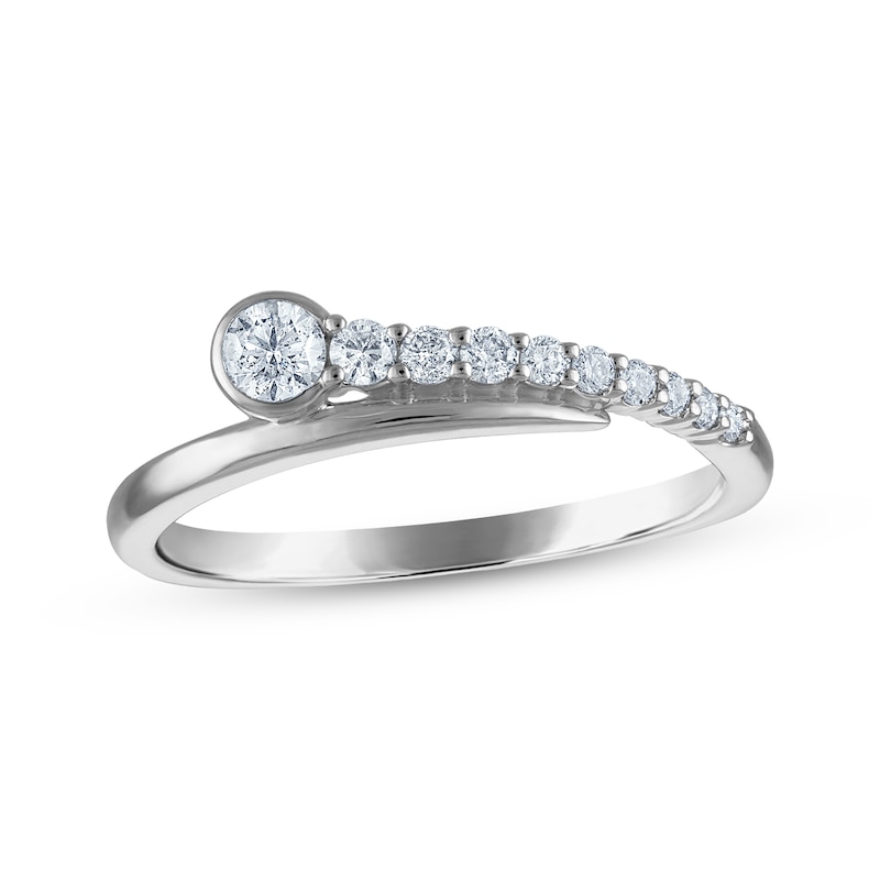Main Image 1 of Previously Owned Diamond Bypass Anniversary Ring 1/4 ct tw 14K White Gold