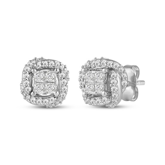 Previously Owned Hallmark Diamonds One Love Swirl Knot Earrings 1/3 ct tw Sterling SIlver