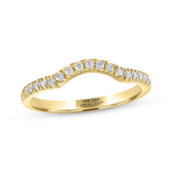 Previously Owned THE LEO Ideal Cut Round-Cut Diamond Wedding Band 1/6 ct tw 14K Yellow Gold