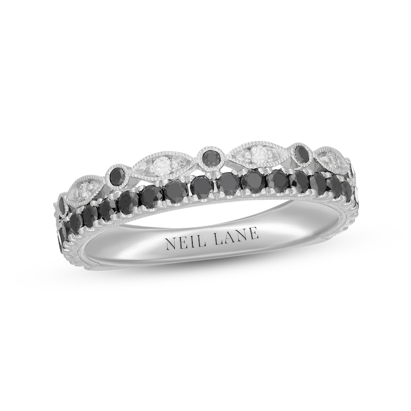 Main Image 1 of Previously Owned Neil Lane Black & White Diamond Anniversary Band 5/8 ct tw Round-cut 14K White Gold