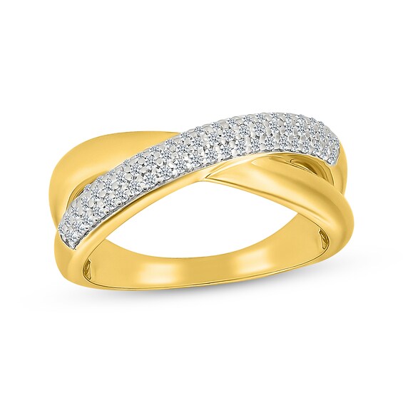Previously Owned Diamond Crossover Fashion Ring 1/4 ct tw 10K Yellow Gold