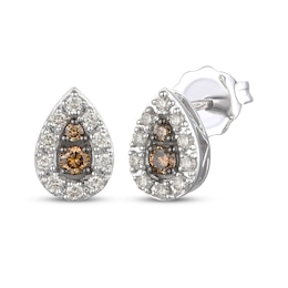 Previously Owned Le Vian Diamond Teardrop Halo Stud Earrings 1/4 ct tw 14K Vanilla Gold