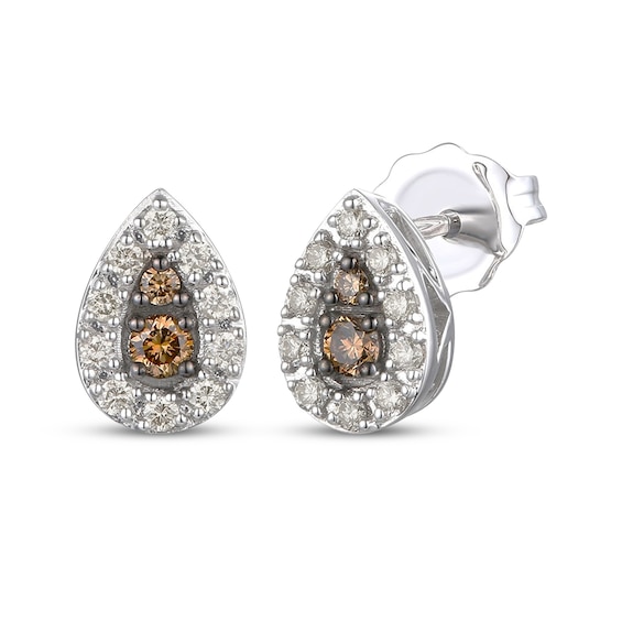 Previously Owned Le Vian Diamond Teardrop Halo Stud Earrings 1/4 ct tw 14K Vanilla Gold