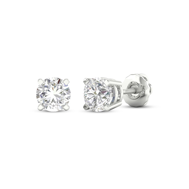 Main Image 1 of Previously Owned KAY Lab-Grown Diamonds Solitaire Stud Earrings 1-1/2 ct tw 14K White Gold (F/VS2)