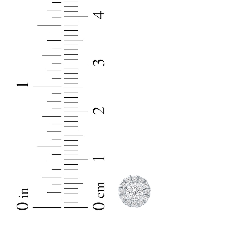 Main Image 5 of Previously Owned KAY Lab-Grown diamonds Halo Stud Earrings 1/2 ct tw 14K White Gold (F/VS2)