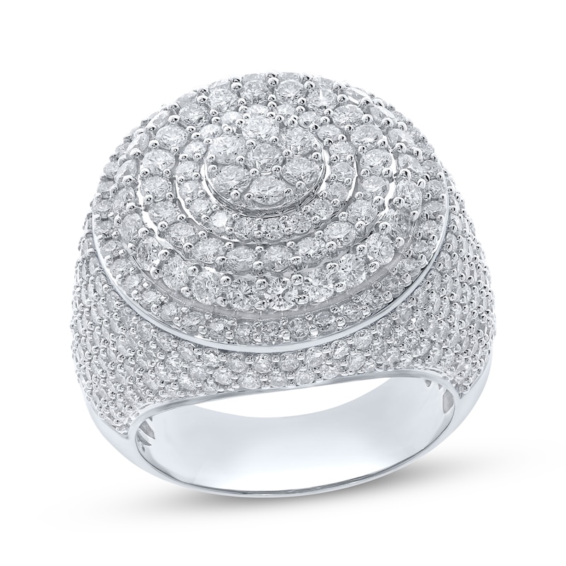 Main Image 1 of Previously Owned KAY Lab-Grown Diamonds Men's Circle Stepped Ring 5-1/4 ct tw 10K White Gold