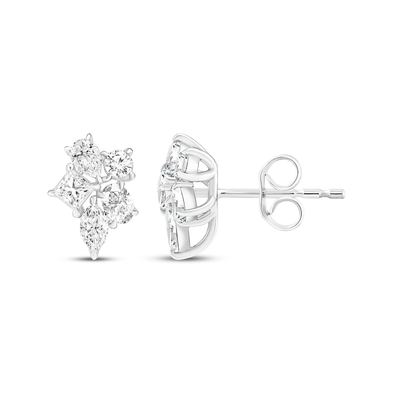 Main Image 1 of Previously Owned All You Are Lab-Grown Diamond Multi-Shape Cluster Earrings 1 ct tw 14K White Gold