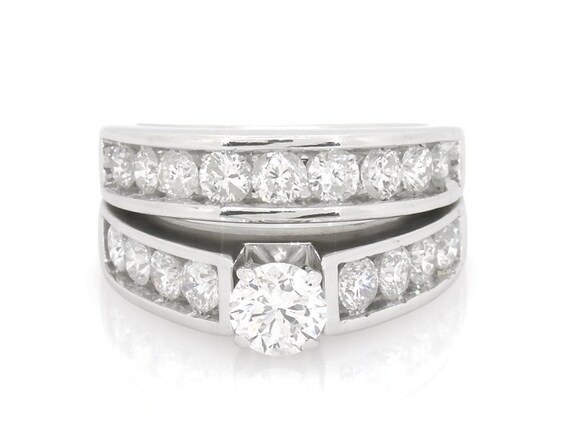 Previously Owned Diamond Bridal Set 2-3/8 ct tw 14K White Gold Size 6