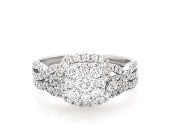 Previously Owned Round-Cut Diamond Bridal Set 1-1/ ct tw 14K White Gold Size