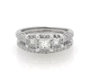Thumbnail Image 1 of Previously Owned Princess-Cut Diamond Three-Stone Bridal Set 1-1/3 ct tw 14K White Gold Size 7.5