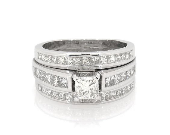 Previously Owned Princess-Cut Diamond Bridal Set 1-7/8 ct tw 14K White Gold Size 6