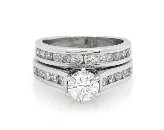 Previously Owned Round-Cut Diamond Bridal Set 1-7/8 ct tw 14K White Gold Size 8