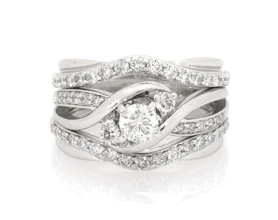 Previously Owned Round-Cut Diamond Bridal Set 7/8 ct tw 14K White Gold Size 5