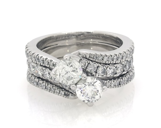 Previously Owned Ever Us Round-Cut Diamond Bridal Set 3 ct tw 14K White Gold Size