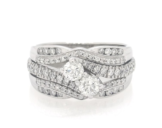 Previously Owned Round-Cut Diamond Bridal Set 1 ct tw 14K White Gold Size 6.75