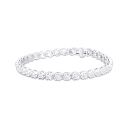 Previously Owned KAY Lab-Grown Diamonds Line Bracelet 5 ct tw Round-cut 14K White Gold 7.25"
