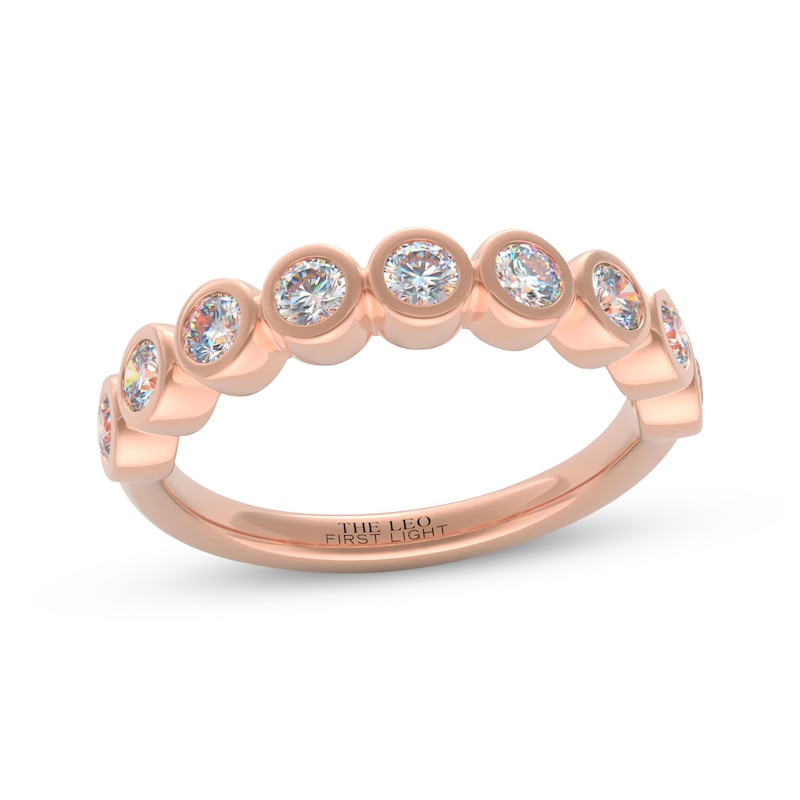 Main Image 1 of Previously Owned THE LEO First Light Diamond Bezel Anniversary Ring 3/4 ct tw 14K Rose Gold
