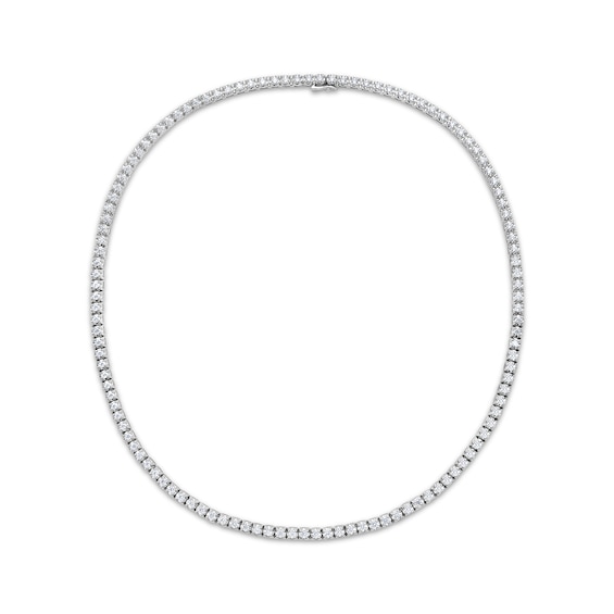 Previously Owned Men's KAY Lab-Grown Diamonds Tennis Necklace 8 ct tw 10K White Gold 20"