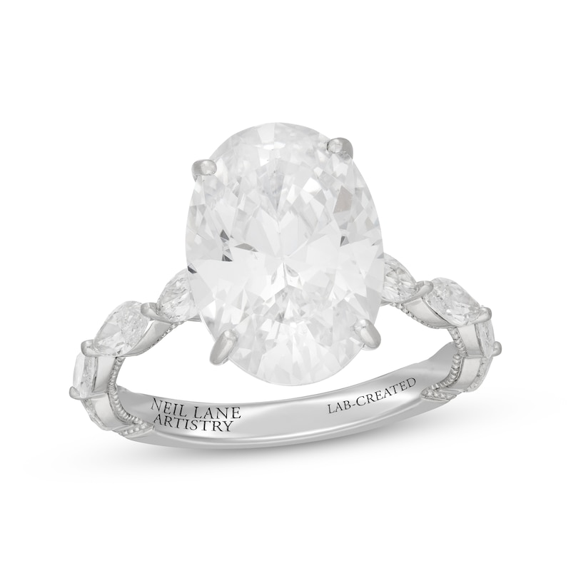 Main Image 1 of Previously Owned Neil Lane Artistry Oval-Cut Lab-Grown Diamond Engagement Ring 6 ct tw 14K White Gold