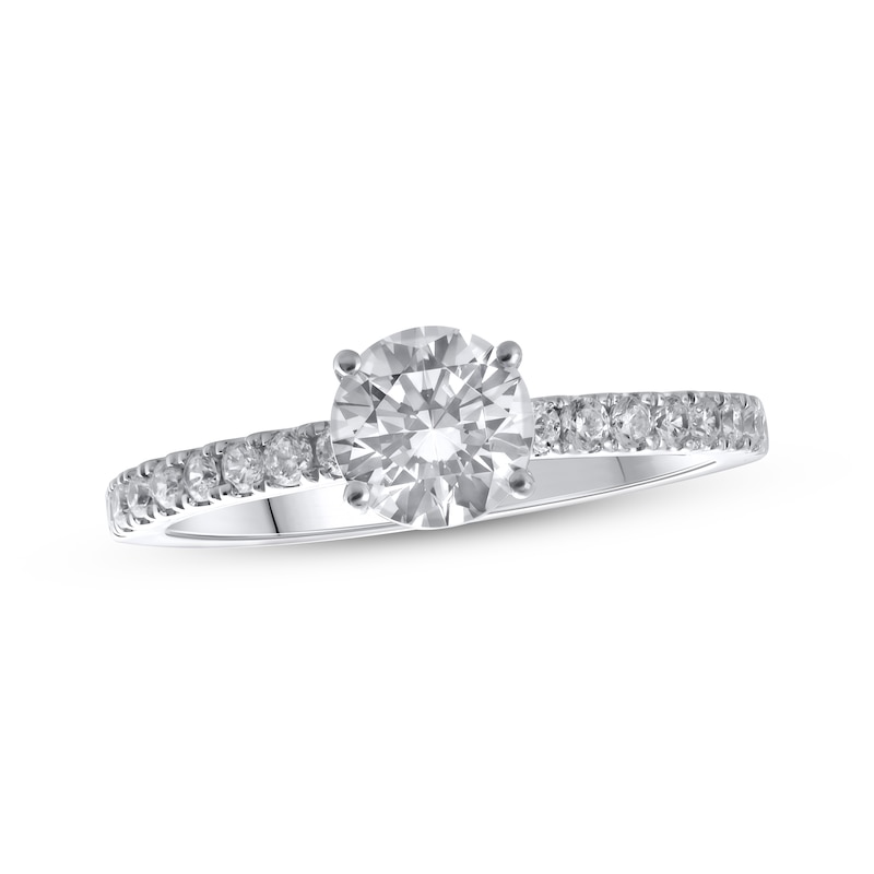 Main Image 1 of Previously Owned Lab-Grown Diamonds Round-Cut Engagement Ring 1-1/4 ct tw 14K White Gold
