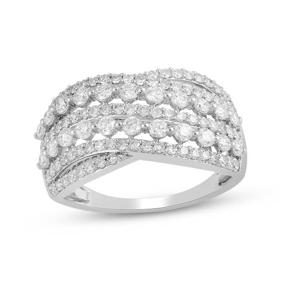 Previously Owned KAY Lab-Grown Diamonds Multi-Row Crossover Ring 1 ct tw 10K White Gold
