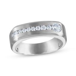 Previously Owned Men's Diamond Wedding Band 1/2 ct tw 10K White Gold