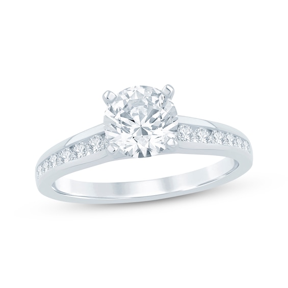 Previously Owned KAY Signature Collection Round-Cut Lab-Grown Diamond Engagement Ring 1-1/4 ct tw 14K White Gold
