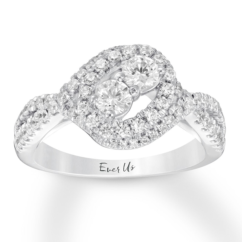Main Image 1 of Previously Owned Ever Us Diamond Engagement Ring 1 ct tw 14K White Gold