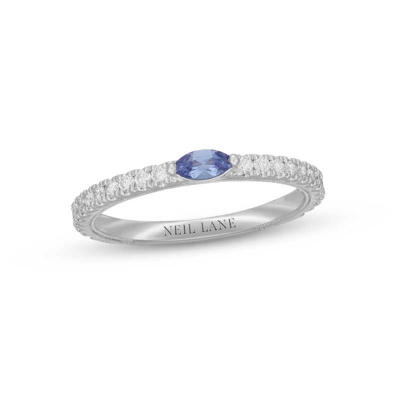 Main Image 1 of Previously Owned Neil Lane Tanzanite & Diamond Anniversary Ring 1/3 ct tw 14K White Gold