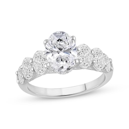 Previously Owned Lab-Grown Diamonds Oval-Cut Engagement Ring 3 ct tw 14K White Gold