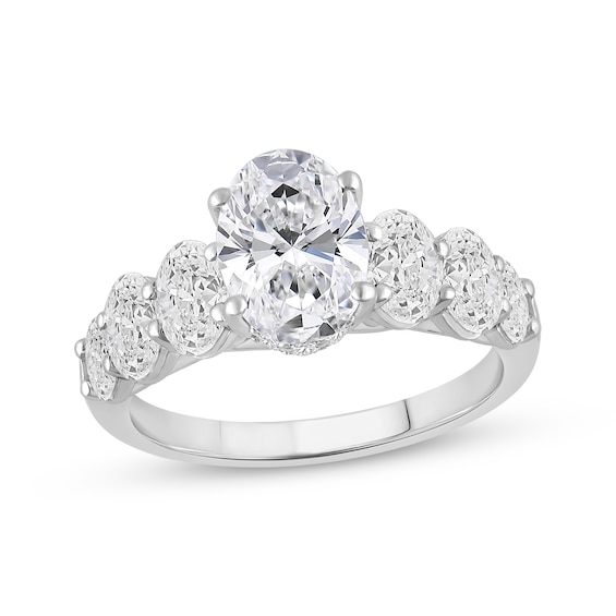 Previously Owned Lab-Grown Diamonds Oval-Cut Engagement Ring 3 ct tw 14K White Gold